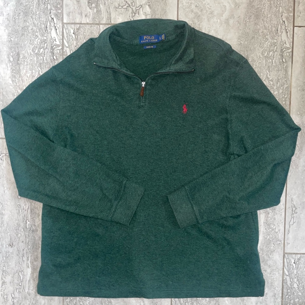 Polo Ralph Lauren Estate-Rib Cotton Quarter-Zip Forrest Green